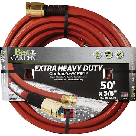 Best Garden 5/8 In. Dia. x 50 Ft. L. Drinking Water Safe Contractor Hose DBELCF58050